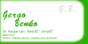 gergo benko business card